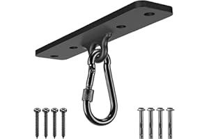 Dolibest Heavy Bag Hanger,Wall Ceiling Mount Hook with a Carabiner for Suspension Trainer, Body Weight Strength Training Syst