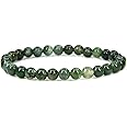Handmade Gem Semi Precious Gemstone 6mm Round Beads Stretch Bracelet 7" Unisex