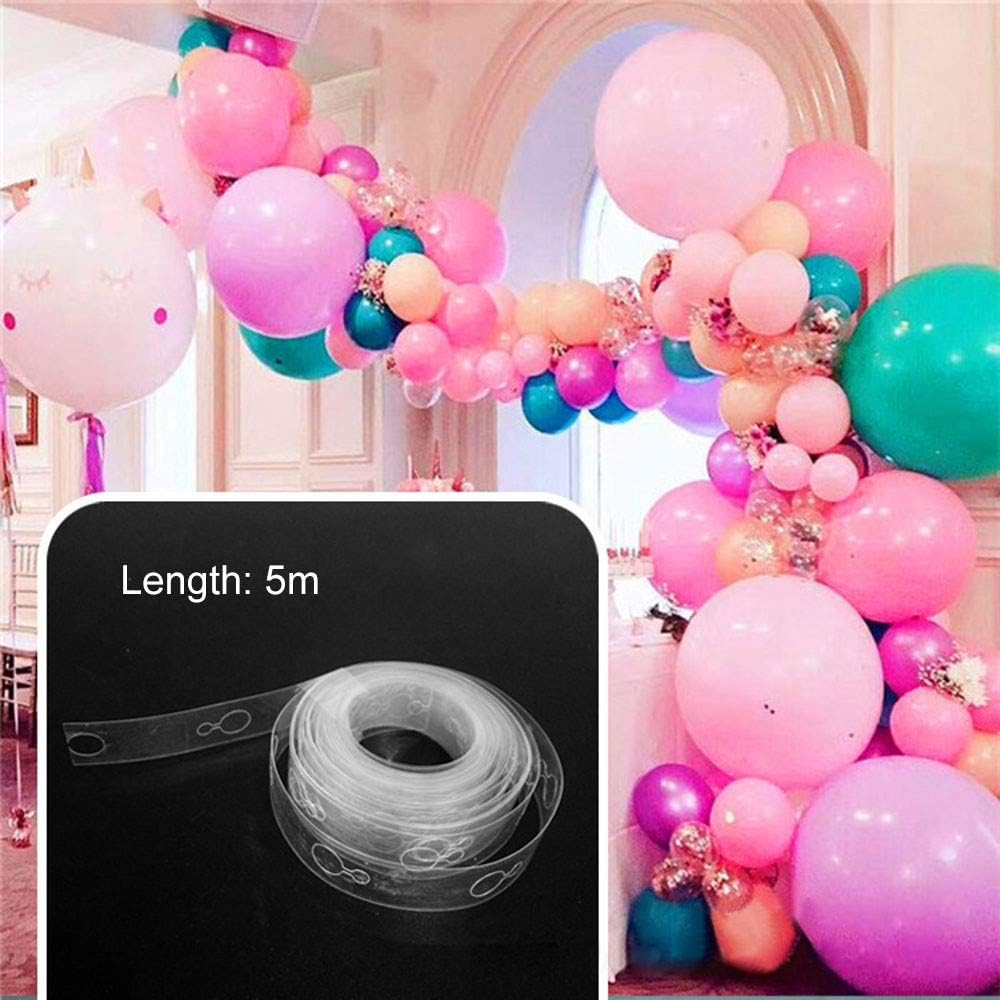 TAOtTAO 5m Plastic Transparent Balloon Chain Tape Arch Connect Strip for Wedding Birthday Party Decor