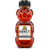 Weeks Honey Farm Unfiltered Orange Blossom Honey, 340g / 12 oz Bear Bottle | Light citrus taste; natural sweetener perfect for baking, tea, and everyday use