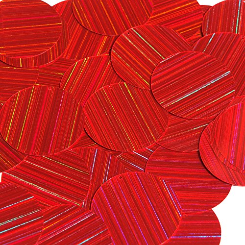 Red Sequin Round 1.5 inch City Lights Reflective Couture Loose Paillettes Made in USA.