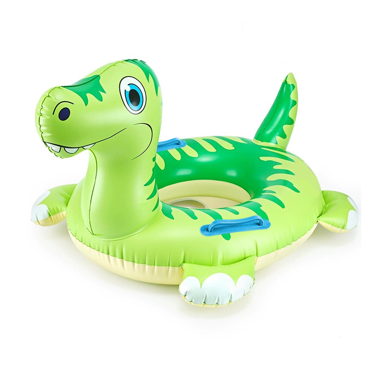 Aleker Inflatable Swim Ring, Dinosaur Rubber Ring with Tail for Boys Girls, Durable Pool Floats for Kids, Pool Toys Swimming Floats, Kids Pool Inflatables for Summer Beach Swimming Pool Water Party