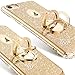 OCYCLONE iPhone 8 Case, Cute iPhone 7 Case, Cute Glitter Luxury Bling Diamond Rhinestone Bumper with Ring Kickstand Protective Thin Girly Gold iPhone 8 Case/iPhone 7 Case for Women Girl - Gold