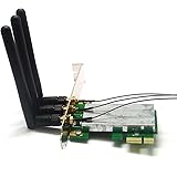 Sienoc Mini PCI-E to PCI-E Wireless Adapter w/ 3 Antenna WiFi for win 7 mac os linux OS Color Green with Black