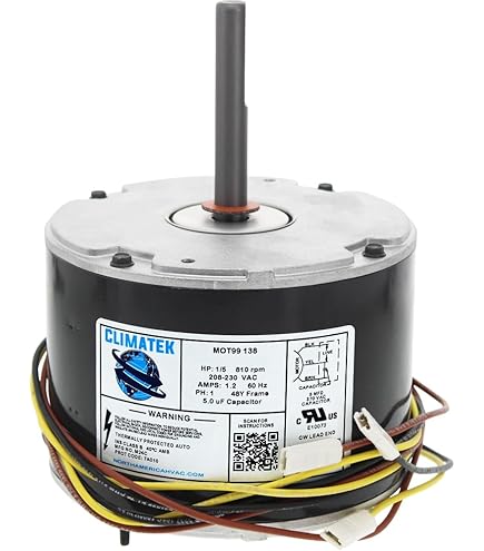 리호 ClimaTek Upgraded 1/5 HP Condenser Fan Motor Directly
