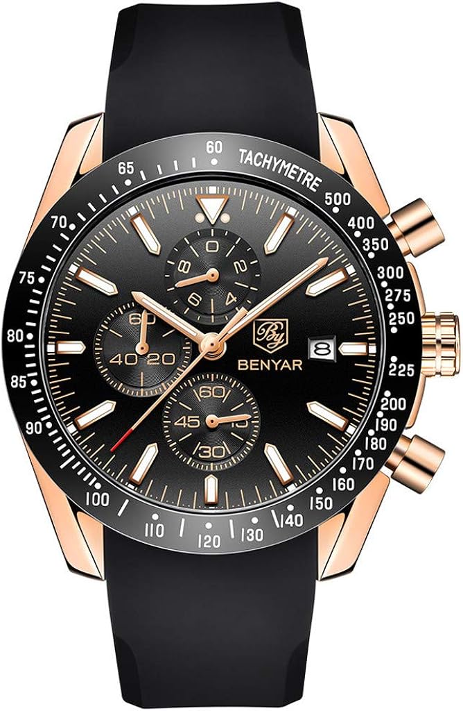 UINGKID Collection Unisex-Armbanduhr Herren Uhren Ultra Dünne BENYAR Men Business Silikagel-Quarz-beiläufige wasserdichte Sport-männliche Armbanduhr