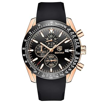 UINGKID Collection Unisex-Armbanduhr Herren Uhren Ultra Dünne BENYAR Men Business Silikagel-Quarz-beiläufige Wasserdichte Spo