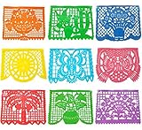 Papel Picado Plastic Banner (15 Feet Long) Mexican Papel Picado Banner Mexican Party Supplies, Coco party, Coco movie, Design as Pictured by GORDENUSA
