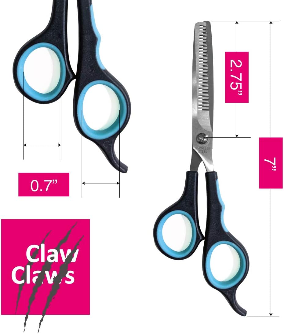 Claw Claws 7 inch Thinning Scissors with 26-Teeth Stainless Steel Blades and Wave Style Handle for Small and Medium Dog and Cat Finishing and Shaping Shears Tool for Pet - Image 3