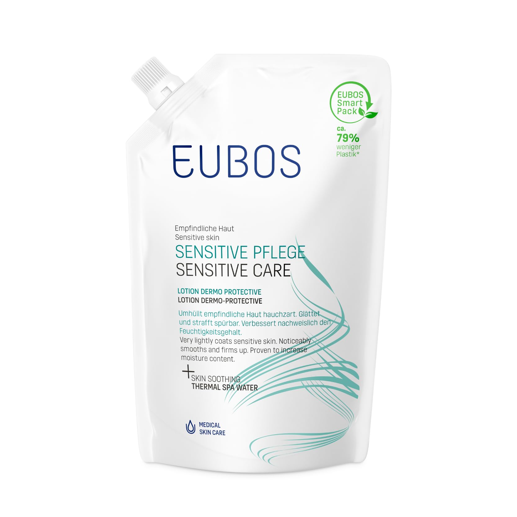 EUBOS Sensitive Care I Lotion Dermo Protective Refill Bag I For Normal to Dry Skin I Noticeably Smoother and Softer Skin I Skin Compatibility Dermatologically Tested I 400 ml