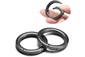 DEVPSISR 4pcs Flat Trigger Spring O Rings,Metal Keychain Ring Round Carabiner Clips for Keyrings Buckle, Bags,Purses,Purses