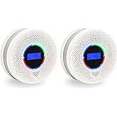Kesy Upgraded Smoke and Carbon Monoxide Detector 10-Year Lifespan, Dual Sensor Smoke Alarm & Carbon Monoxide Detector (2 Pack)