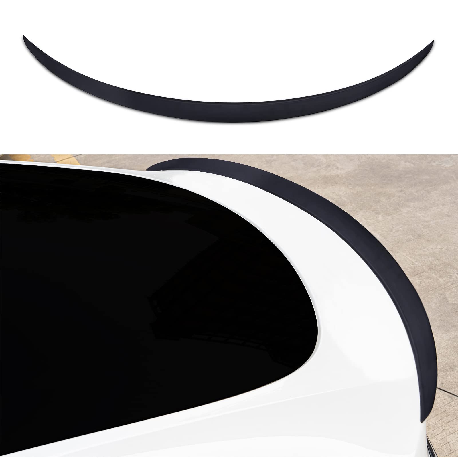 Photo 1 of TESACC for Tesla Model Y Rear Spoiler Original Trunk Wing ABS for 2020-2024 Tesla Model Y Rear Trunk Spoiler Lip Tail Wing Rear Trunk Lid Model Y Accessories (OEM Spoiler,Matt Black)…