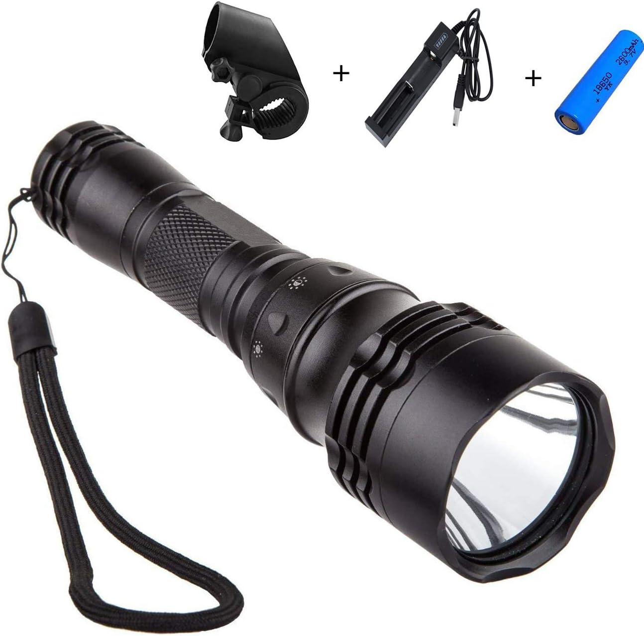 LRIFUE Diving Flashlight-1500LM Super Bright Torch With IP68 Waterproof And Original CREE XM-L T6 U2 LED Lasting 2600MAH 18650 Rechargeable Lithium Battery + Bike Flashlight Mount
