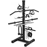 Frienda Steel Lat Bar Organizer, Home Gym Accessories, Lat Pulldown Attachments Cable Attachment Storage Rack Cable Attachments for Gym Rack Storage Heavy Duty Steel Organizer Home Use
