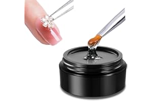 HiLemon 3D Rhinestone Gel for Nails, Clear Nail Gem Adhesive for 3D DIY Decorations Nails Art, Super Strong Glue for Jewelry Diamonds, No Wipe Neede (3D Rhinestone Gel, 5ml)