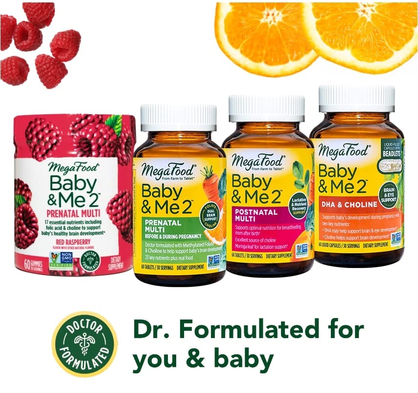 MegaFood Baby & Me 2 Prenatal Multivitamin with Folate (Folic Acid