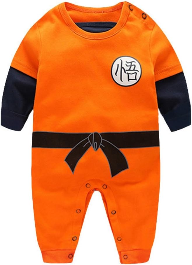 Hannah fit Dragon Ball Z Cosplay Infant and Toddler Bodysuit Footies，Goku Modeling