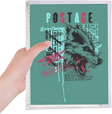 Amazon 落書き通りオオカミの血のイラストパターン 硬質プラスチックルーズリーフノートノート ノート 文房具 オフィス用品
