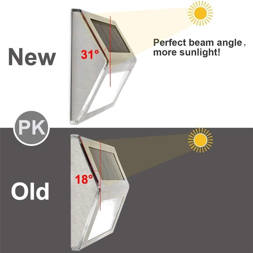 GVOREE Cool White Solar Fence Lights,Stainless Steel Decorative Lights LED Garden Lights,Waterproof Step Lights Wireless Outdoor Lights for Stair,Wall,Patio,Yard,Path,Fence,6Pack - Image 5