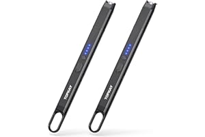 TOPKAY 2 Pack Electric Candle Lighter Windproof Flameless USB Rechargeable Plasma Arc Long Lighter for BBQ Grill Firework Kitchen Camping.