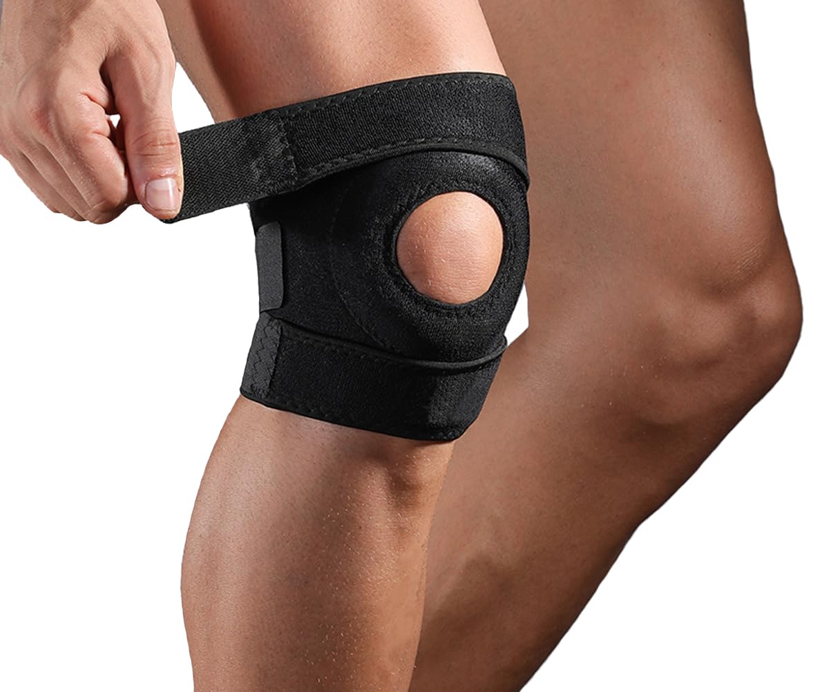 Photo 1 of Knee Brace for Men Women Knee Braces for Knee Pain, Patellar Tendon Support Strap, Knee Brace for Meniscus Tear Compression Sleeve, Fit Under 180lbs (Black)