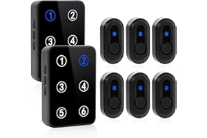 DAYTECH Wireless Caregiver Pager Call Button Nurse Call System 500Ft Range with LED Number Display for Elderly/Patient/Disabl