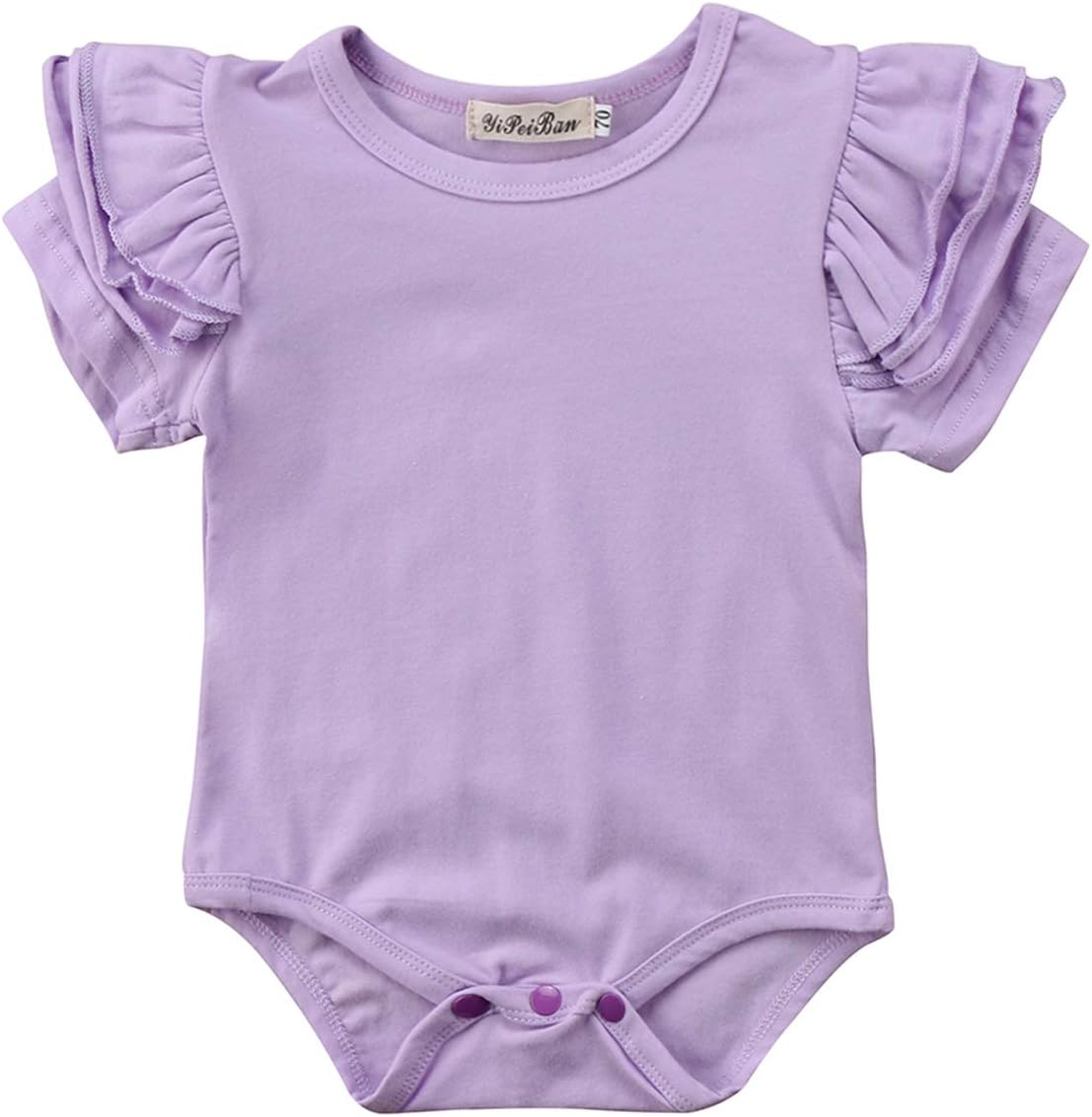 Urkutoba 8 Styles&Color Baby Girl Ruffle Short Sleeve Solid Color Tassles Romper Bodysuit for Spring Summer