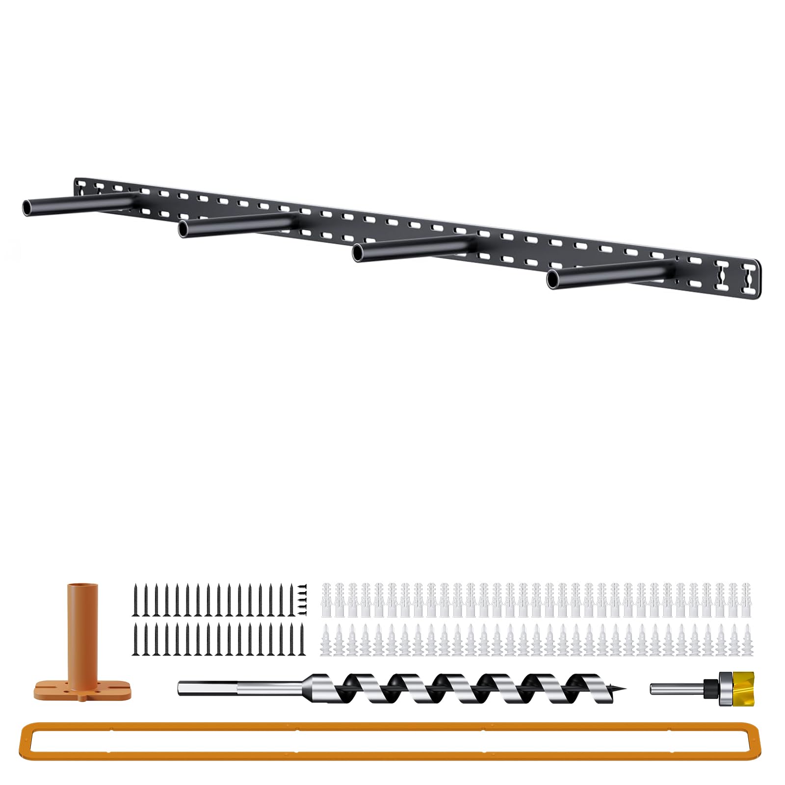 Photo 1 of 1 Pack Large Shelf Brackets Long Floating Shelf Bracket Invisible Floating Shelf Hardware Heavy Duty Floating Mantel Brackets(43"X8"X1.5" with Tools)