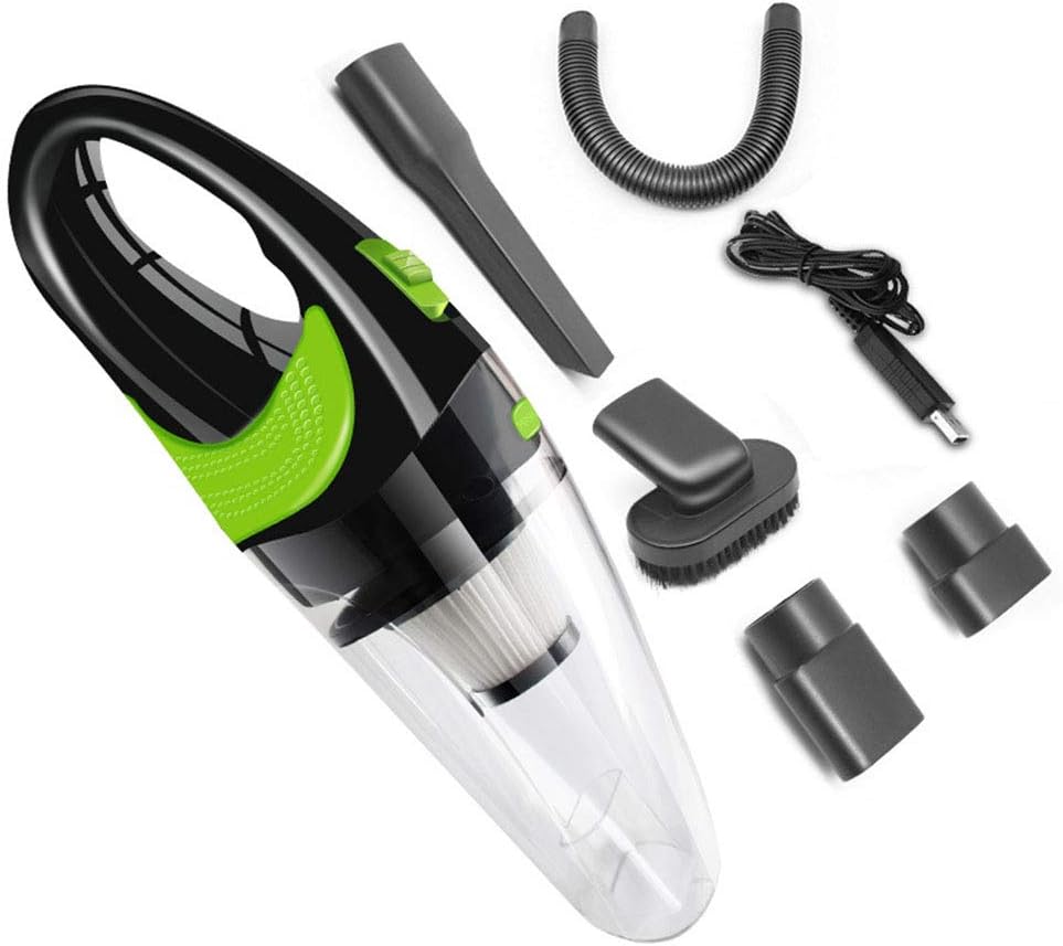 HLDUYIN Handheld Vacuums, Wet and Dry Vacuum Cleaner 120W 4000Pa Strong Suction, Vacuum Cleaner Rechargeable, for Car, Home, Pet and Office,Clear