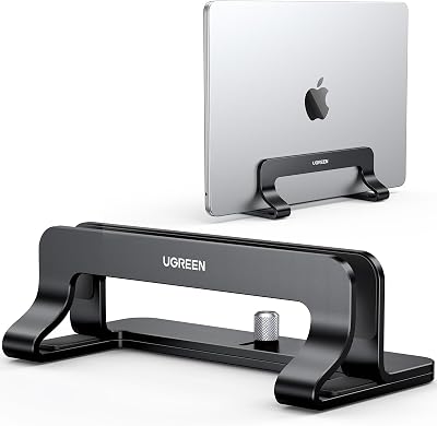 UGREEN Vertical Laptop Stand Adjustable Desktop Holder Dock Aluminum Black