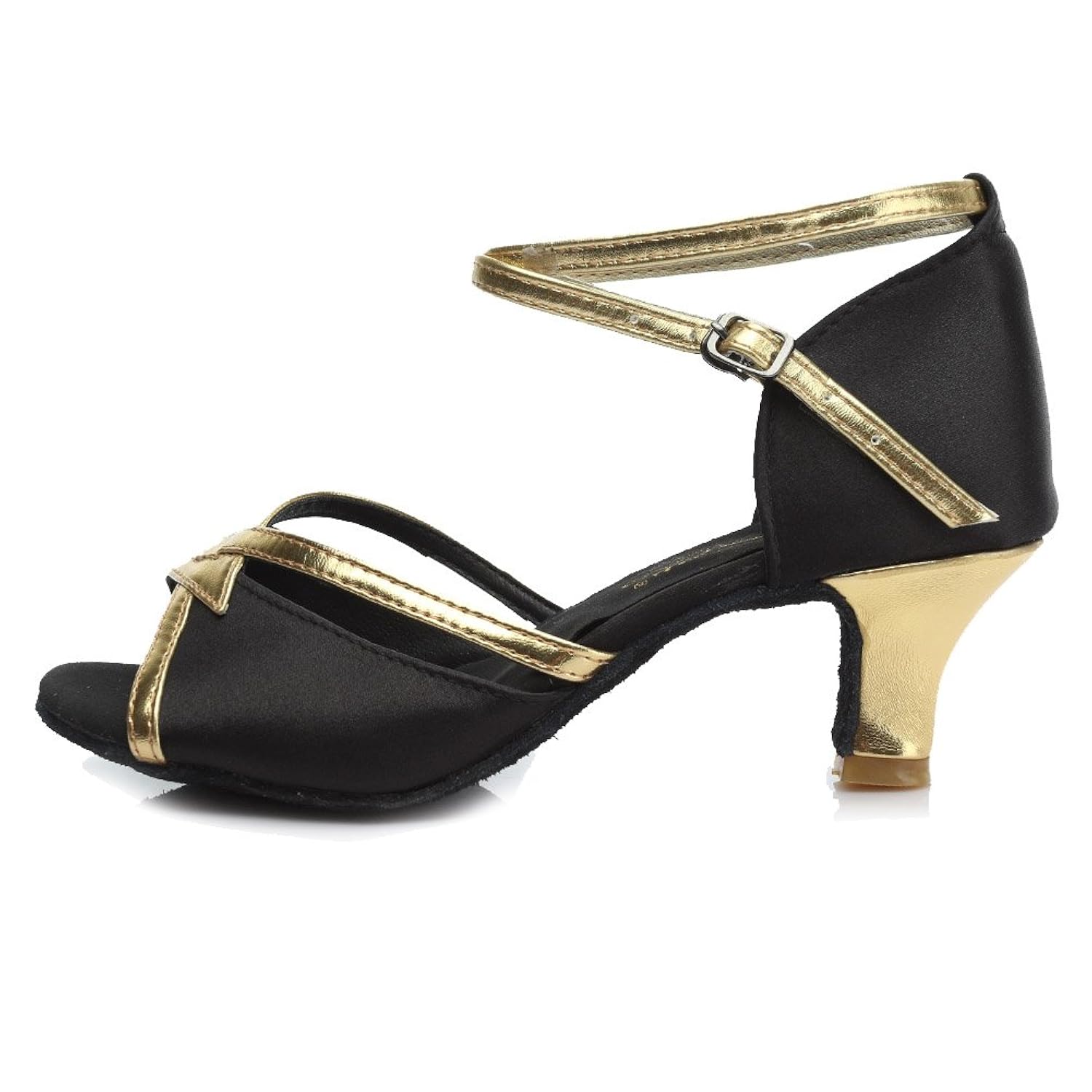 HROYL Zapatos de baile Zapatos latinos de satén mujeres ES F