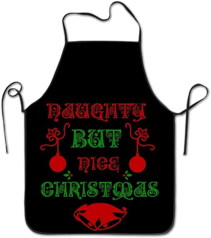 Unisex Kitchen Aprons Naughty But Nice Christmas Chef Apron