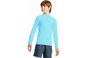 DEVOROPA Youth Boys Compression Thermal Shirt Long Sleeve Kids Fleece Baselayer Soccer Baseball Undershirt Slim/Regular/Husky