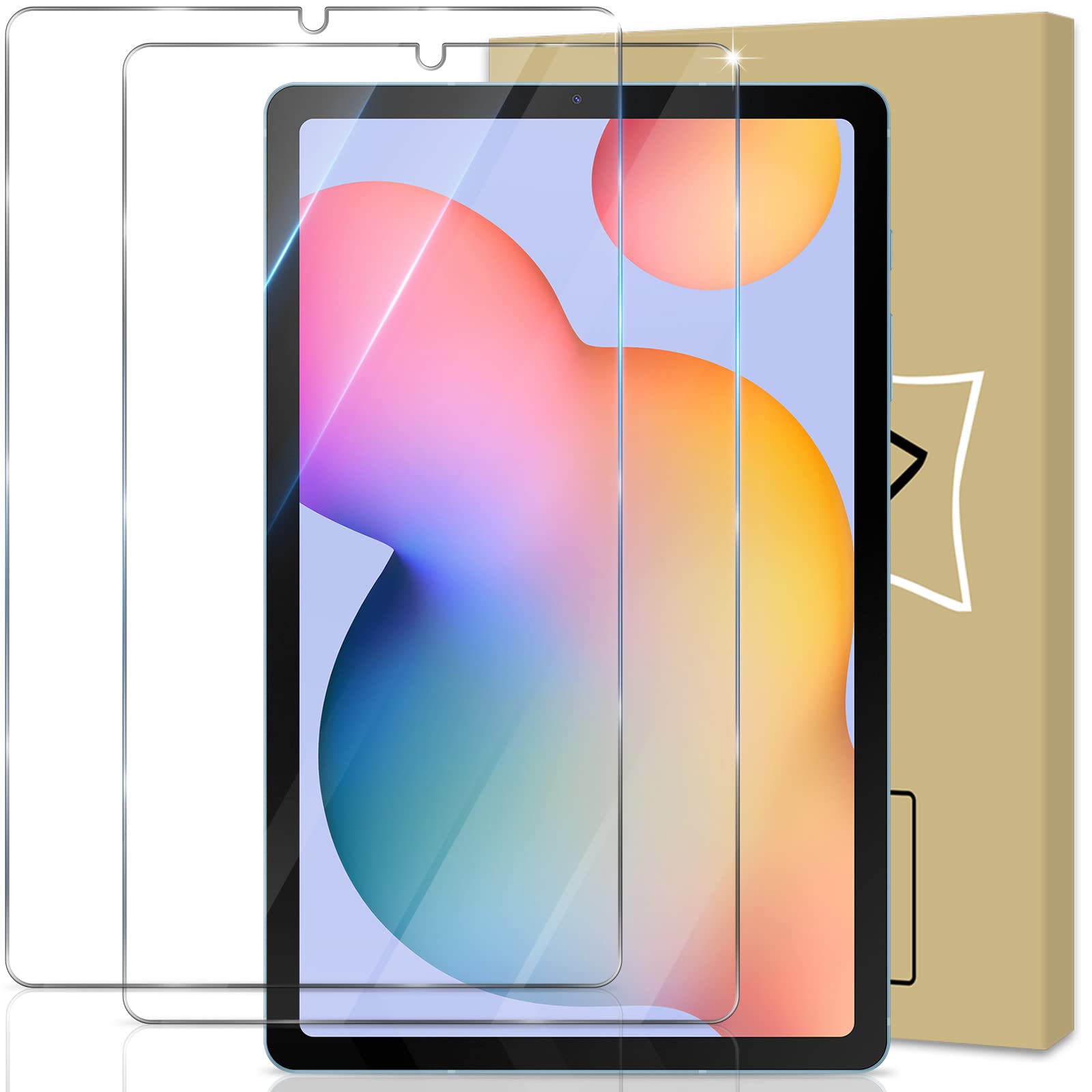 GiiYoon-2 PACK Screen Protector for Samsung Galaxy Tab S6 Lite 10.4 inch (SM-P610/P615) Tempered Glass Film [HD Crystal Clear] [Easy Installation] [Scratch Resistant] [9H Hardness]