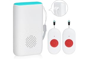 MERLRR Wireless Caregiver Pager Nurse Alert System SOS Call Button Vibration Pager Nurse Calling Alert System with 58 Melodies 4 Adjust Volume Levels for Patients Seniors Elderly Monitoring at Home