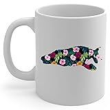 Colorful Mosasaurus Dinosaur Silhouette Floral