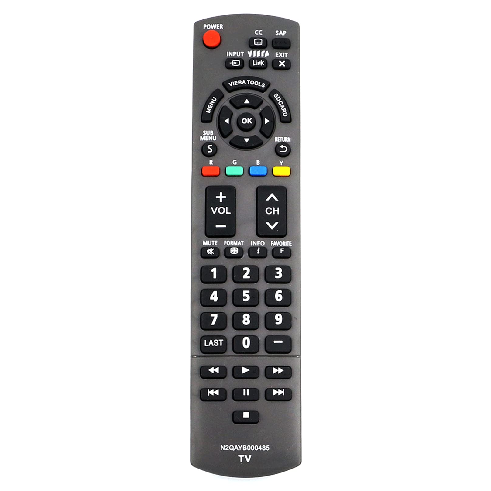 VINABTY N2QAYB000485 Remote Control Replaced Compatible with Panasonic Smart HD TV TC-P50C2 TC-P42U2 TC-P50U2 TC-P42X2 TC-L32C22 TC-L37C22 TC-32LX24 TC-L32U22