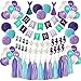 The Mermaid Party Supplies - 88 Pack Mermaid Birthday Party Decorations for Girls Birthday Party Baby Shower Bridal Shower Decorations Little Mermaid Party Under the Sea Ariel Birthday Party -