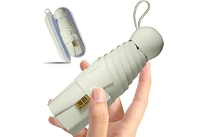 MOORRLII Mini Travel Folding Umbrella for Purse - UPF 50+ Sun & Rain UV Protection, Windproof Small Compact Lightweight Design Fits in Pocket or Bag, Portable Wallet Parasol for Commuter, Men Women Boys Girls