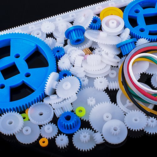 Quimat 80Pcs Plastic Gear Kit Gearbox Motor Gear Set for DIY Car Robot QY16