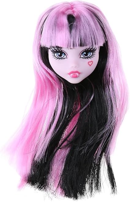 VIPECO Durable Fairy Monster Doll Head with Hair PVC Devil Nude Doll Head Toy Accessory (D Material: Plastics