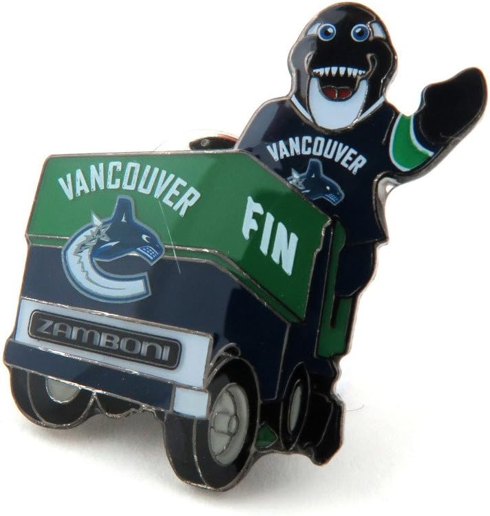 Amazon Com Jf Sports Vancouver Canucks Mascot On Zamboni Lapel Pin Sports Outdoors