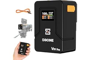 ZGCINE V Mount Battery V99 Pro,PD100W Fast Charging,6400mAh 94.72Wh 14.8V Mini V-Mount Battery,with D Tap/Dual USB C/BP/Dual 