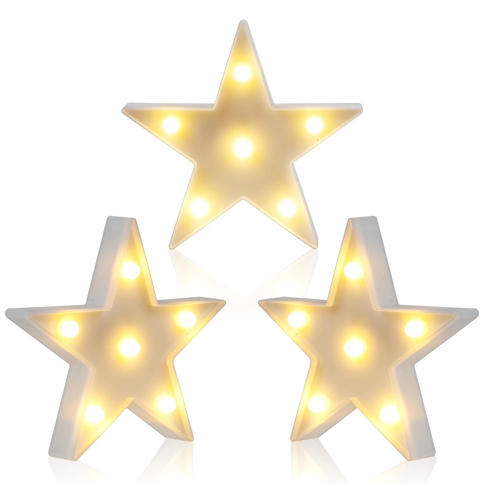 Photo 1 of clothmile 3 PCS LED Night Light LED White Star Night Light Can Be Hung on The Wall Kids Room Light, Suitable for Birthday Party Holiday Decoration Baby Room Nursery Decoration