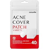 AVARELLE Variety Hydrocolloid Acne Pimple Patches for Face 40 Count | Hydrocolloid Pimple Patches for Face, Zit Patches, Spot Stickers, Assorted Sizes, Tea Tree, Cica, Calendula, Vegan