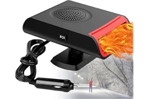 PLACHIDAY Portable Car Heater, 2026 Upgraded 12V 150W Vehicle Heater for Fast Windscreen Defrosting & Defogging, Plug in Lighter Socket, All-Season Use for All Cars,Christmas Gifts
