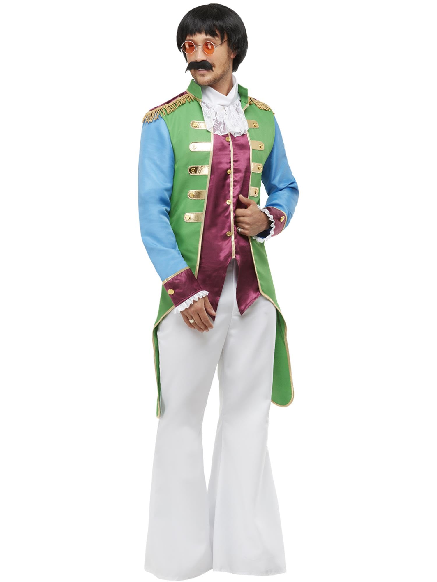 Smiffys Party Jacket, Green & Purple with Gold Trim, Party & Carnival Fancy Dress, Adult Dress Up Costumes