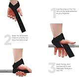 WFX Weight Lifting Straps Wrist Support Padded Neoprene Black view 8