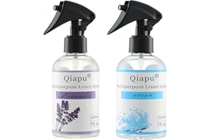 QIAPU Lavender & Ocean Linen Spray – Natural Room Spray for Pillows, Sheets, Bedding & Fabrics with Essential Oils for Relaxation and Aromatherapy 2pcs